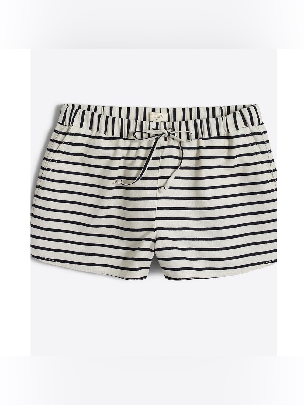 J.Crew Women’s Retro Nautical Beach Blue Stripe Linen Casual Shorts | Sz S